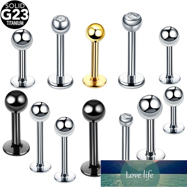 

10pcs/20pcs/50pcs g23 titanium labret piercing internal & external design lip piercing labret stud cartilage helix piercing factory price ex, Silver