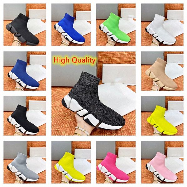 Calzino da uomo di alta qualità Scarpe casual Piattaforma da donna Sneakers speed Runner trainer 2.0 Triple Nero Bianco Classico Pizzo da jogging a piedi all'aperto stivaletto da mosca Sneak con i96C #