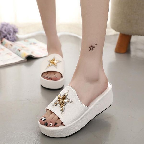 

women's slippers with thick soles for summer 2021, Black