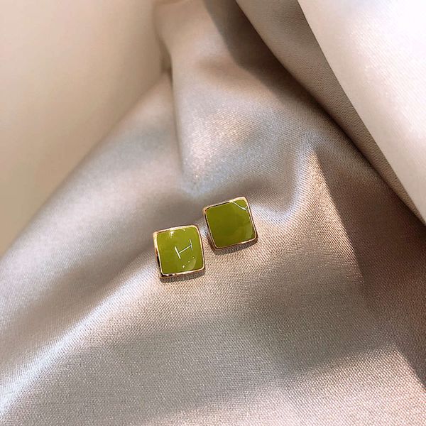 

earrings green simple temperament small earrings fashion net red women