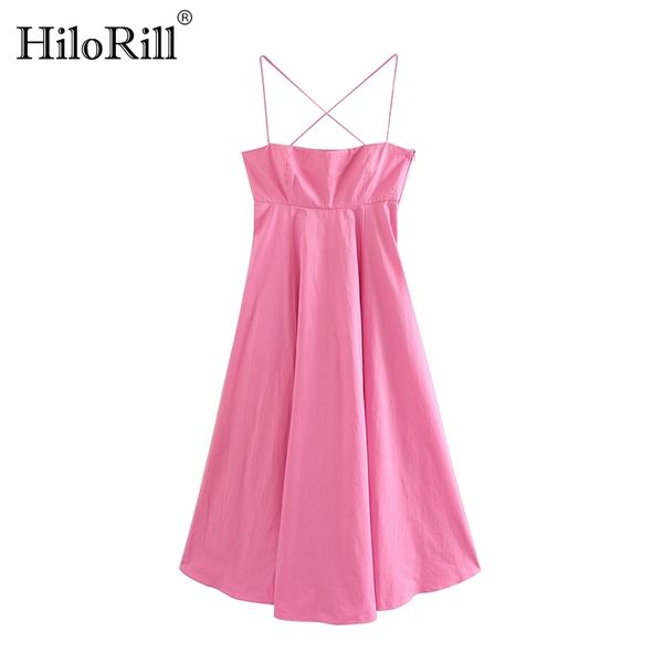 

spaghetti strap party dress solid pleated midi women backless sleeveless female holiday beach vestido 210508, Black;gray