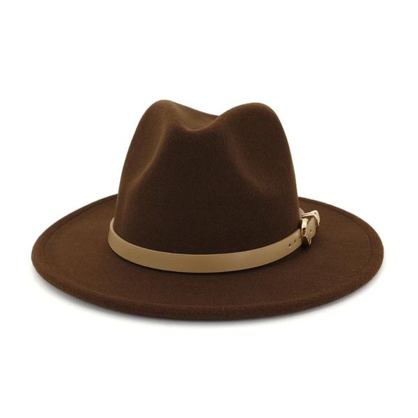 

vintage jazz hats fedora with belt big leather flat wide brim, Blue;gray