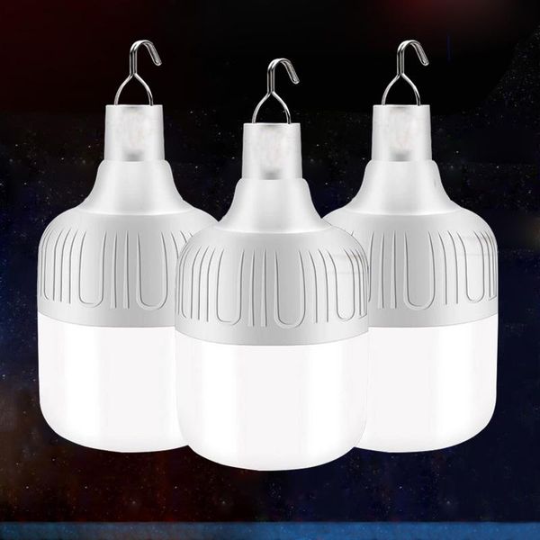 

portable lanterns 3 modes camping led lighting bulb usb rechargeable hanging tent light emergency bbq hiking lamp 4800 lumen