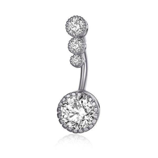 

diamond dangle belly bars button rings piercing crystal flower body jewelry navel pierce ring flowers shape pendant ship, Silver