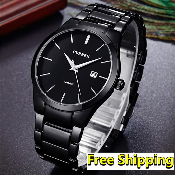

wristwatches curren watches men 2021 sports date business male wristwatch mens stainless steel watch relogio masculino, Slivery;brown