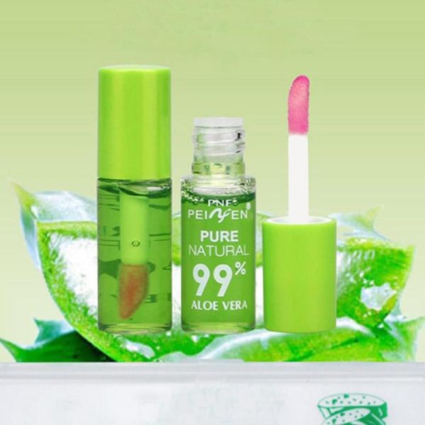 Natural Aloe Vera Tinted Lip Gloss Batom Líquido Hidratante Mudante de Cor Lábios de Longa Duração Maquiagem Cosméticos