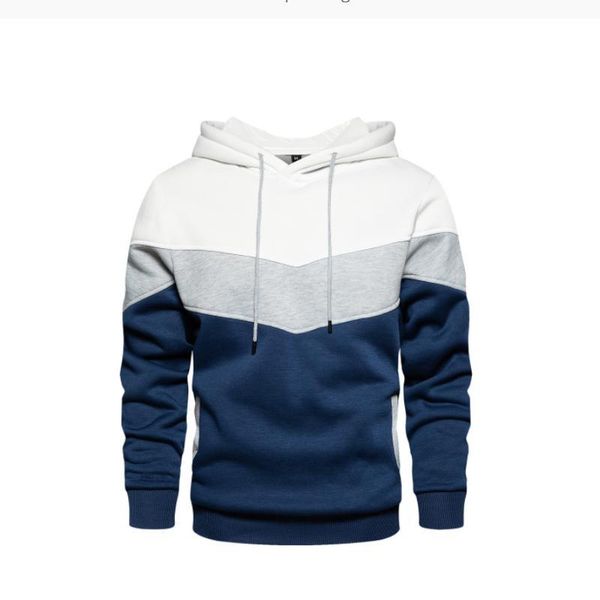 

men's hoodies & sweatshirts men's patchwork hooded sweatshirt clothing casual loose fleece warm streetwear male fashion autumn wint, Black