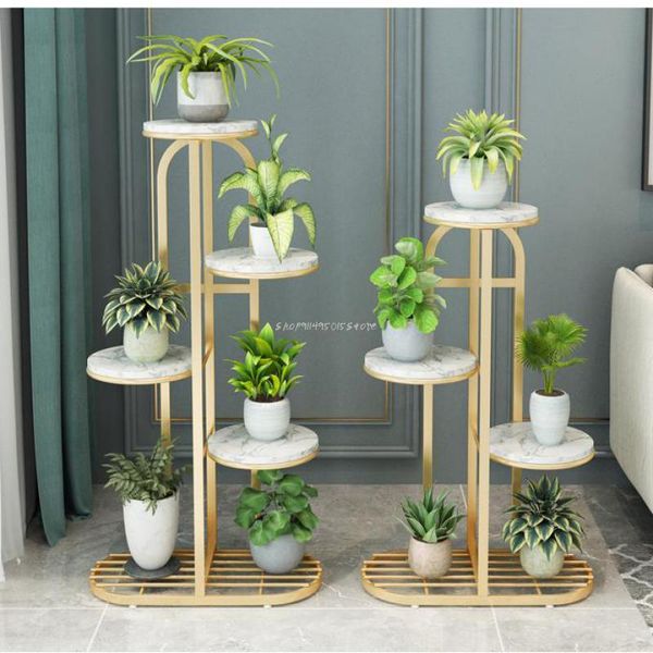 

other home decor nordic iron art green radish flower stand golden simple living room indoor bonsai decoration floor multi-layer rack