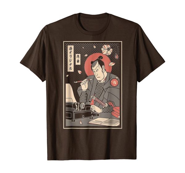 

funny-writer-samurai japanese gift t-shirt, White;black