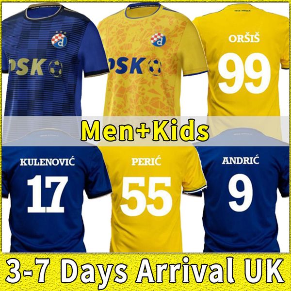 

2021 2022 gnk dinamo zagreb soccer jerseys 21/22 home blue orsis petkovc peric olmo ademi gojak men football shirts uniforms thai european s, Black;yellow