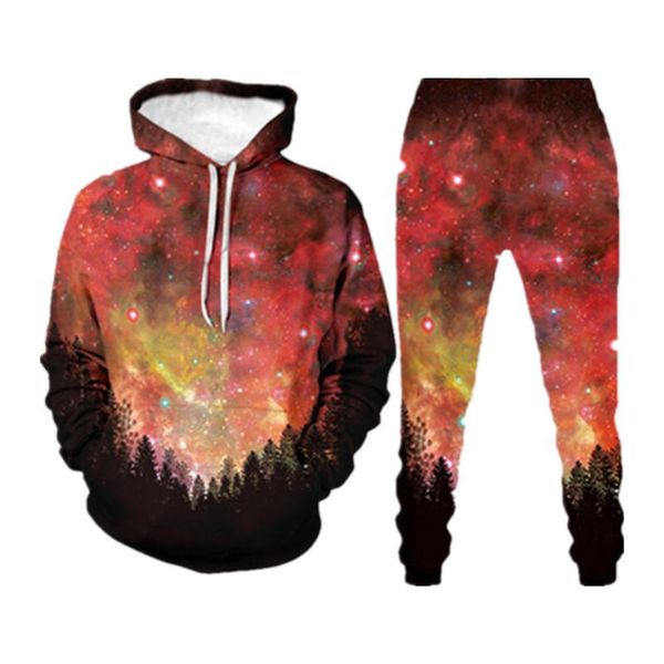 

men's tracksuits hooded set spring and autumn the color contrast casual sports long sleeve pullover suit, Gray