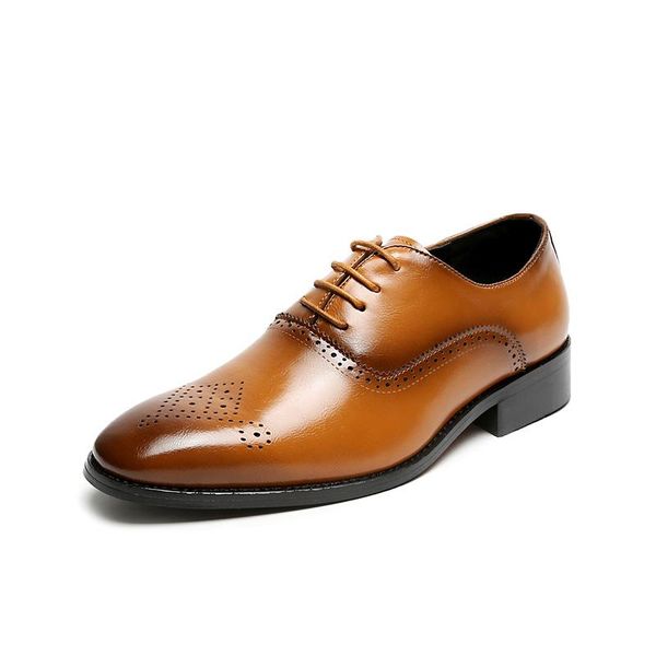 

men dress shoes gentleman british business paty leather wedding flats oxfords formal, Black