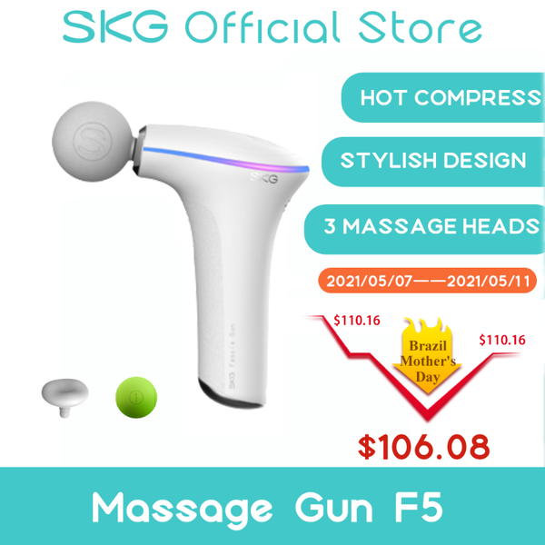 

massage gun f5 mini 42Â°c compress high-frequency physical vibration technology anti-vibration handle 3 heads hom