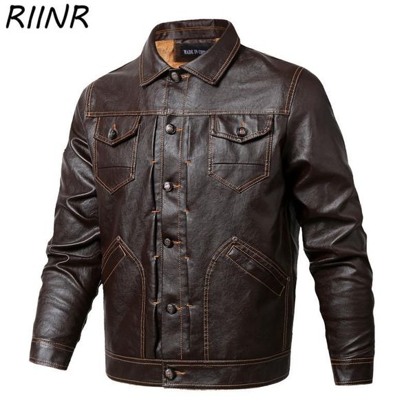 

men's fur & faux riinr male leather jacket large size coat men stand collar pu coats biker jackets casual motorcycle s-5xl fleece, Black