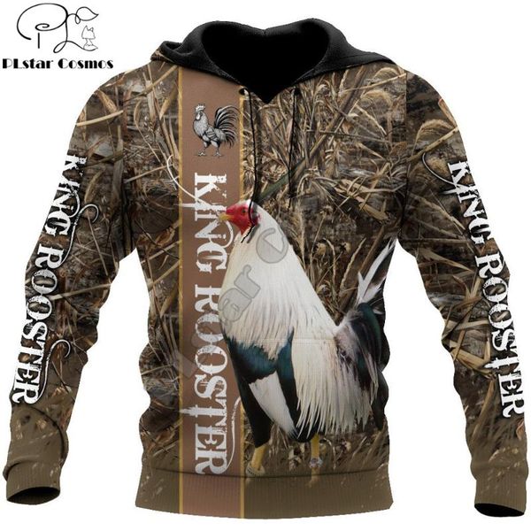 

men's hoodies & sweatshirts beautiful king rooster 3d all over printed deluxe hoodie men sweatshirt zip pullover casual jacket tracks, Black