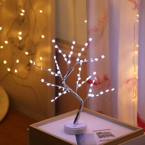 

night lights diy creative copper wire tree light 108 usb small table lamp lantern home decoration deskbonsai led