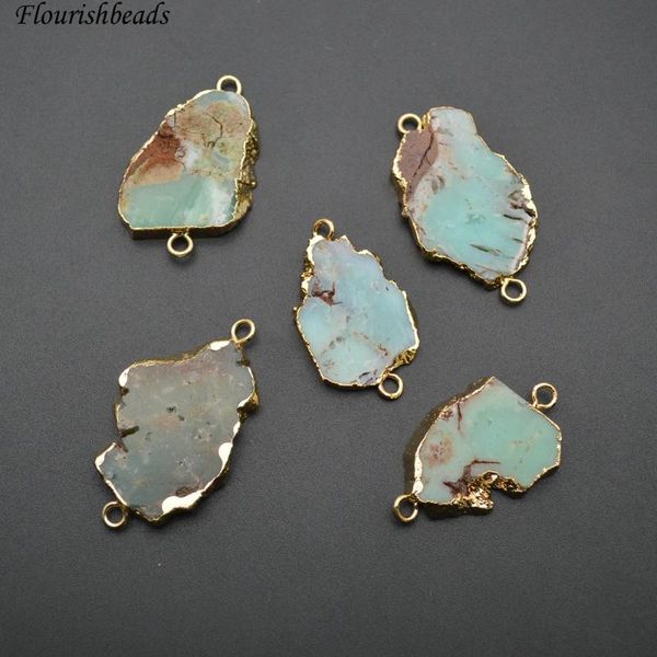 

lockets 5pc natural green australia jade orm slab two loops flat oval stone pendant jewerly connectors, Silver