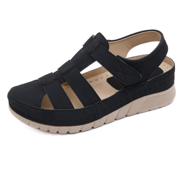 

women's sandals 2021 retro md outsole light car line casual shoes wedge heel baotou single large size, Black