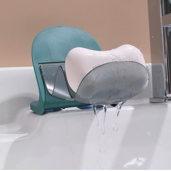 

soap dishes w shape holder with suction cup drain design box punch-toilet bath storage for bathroom kitchen twel889