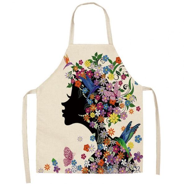 

kitchen apron 3d cartoon fairy colorful flax water-proof cooking for home accessories aprons household merchandises
