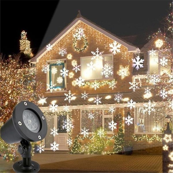 

party decoration christmas snowflake laser light snowfall projector moving snow outdoor lamp for year 90-240v