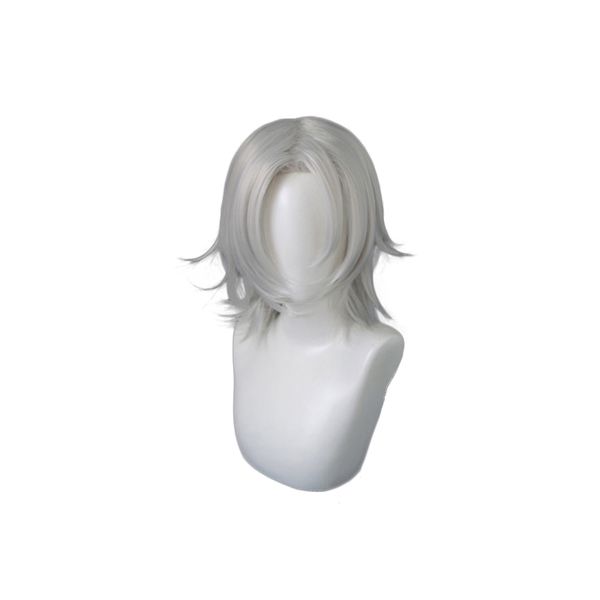 

uzui tengen cosplay wig anime demon slayer kimetsu no yaiba silver white shawl style heat resistant synthetic hair wigs, Black