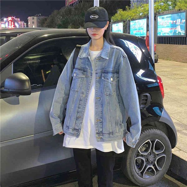 

women's jackets fashion women denim jacket korean style loose casaul spring jeans coat female streetwear chaqueta vaquera muje, Black;brown