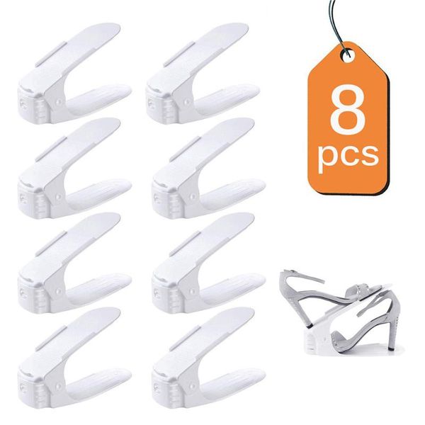 

clothing & wardrobe storage 8pcs double rack adjustable shoe organizer modern space saver shoes organizers convenient rangement shoebox