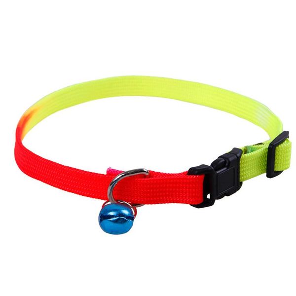 

pcs cats dogs bell collar colorful color nylon bells pet necklace collars glossy reflective safety buckle cat & leads