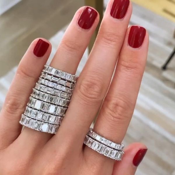 

wedding rings uilz 2021 luxury cubic zirconia white stone ring for women fashion engagement jewelry crl1378, Slivery;golden