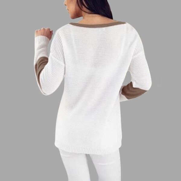 

multicolor autumn winter women sweater o-neck knitted jumper loose casual warm femme 2021 clothes women's sweaters, White;black