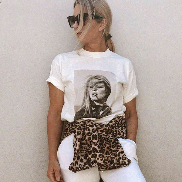 

t shirts nostalgia print tee women pattern cotton soft elegant white classic casual chic t shirt femme vintage k9d8