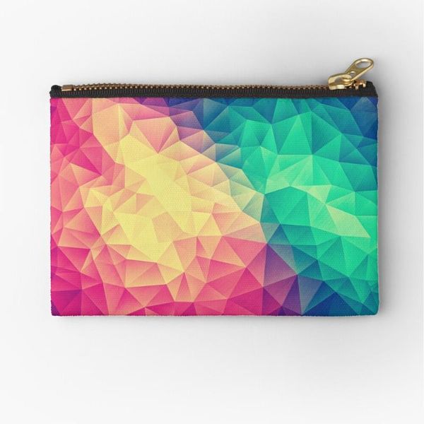 

cosmetic bags & cases women color triangle printed fashion cosmetics organizer bag for travel colorful storage lady small gift