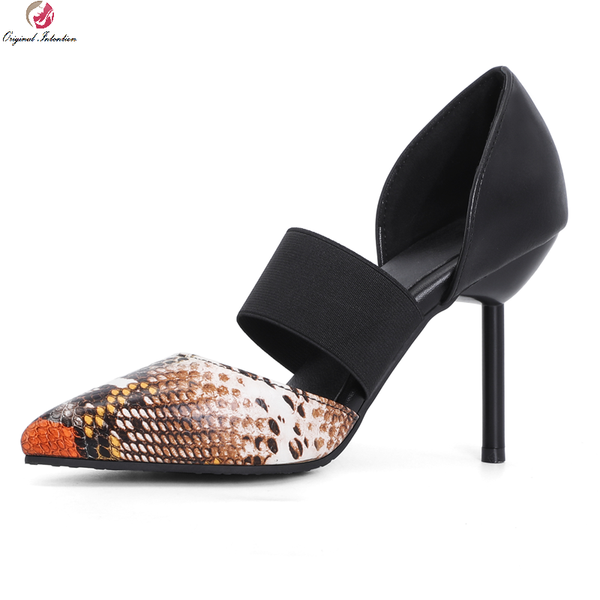 

dress shoes women gladiator stiletto sandals mix color elastic band heels woman fashion party casual stripper female summer, Black