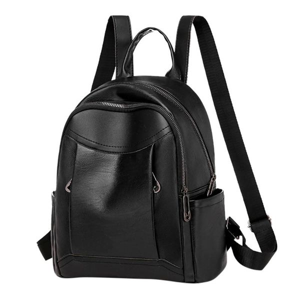 

outdoor bags women ladies fashion girls headset hole patchwork handbag shoulder black backpack female school for teen