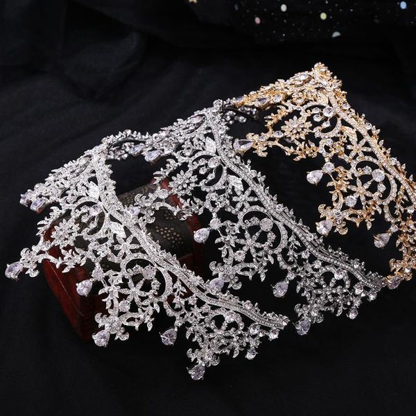 

hair clips & barrettes bridal crown headwear luxury alloy rhinestones inlaid headband for female wedding birthday accessories bn, Golden;silver
