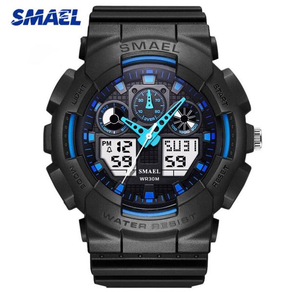 

wristwatches smael mens watches analog digital sports watch men army military wrist man quartz clock erkek kol saati, Slivery;brown
