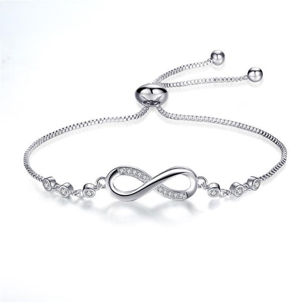

link, chain fashion crystal bracelet micro-inlaid zircon adjustable personality 8-shaped devil's eye bracel female hand jewelry, Black