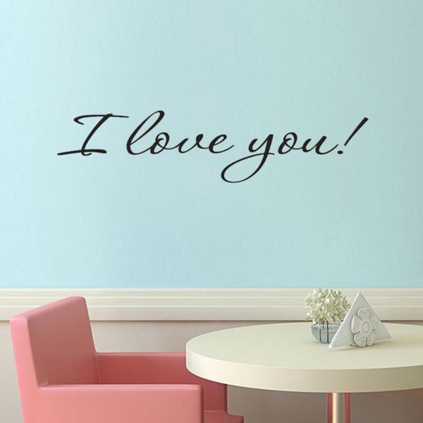 

love you quote art wall stickers decal room decor pvc removable wallpapers
