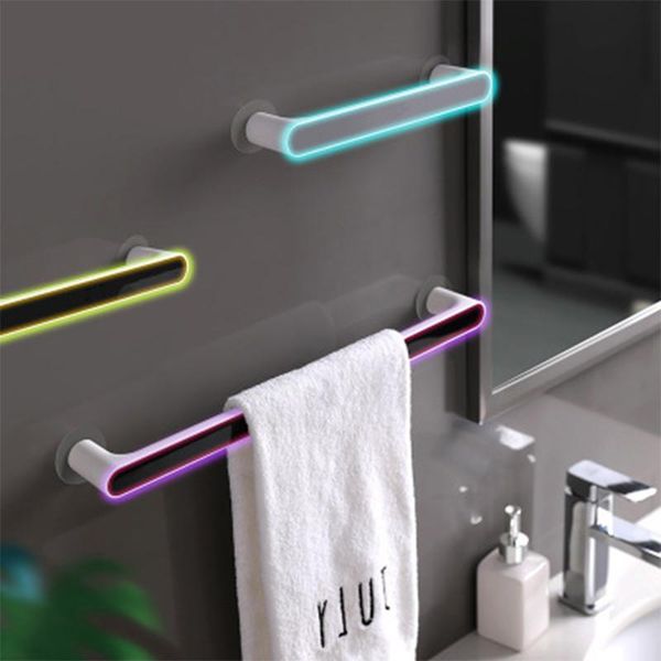 

towel racks rack wall-mounted non-perforated bathroom shelf roll paper holder hook storage