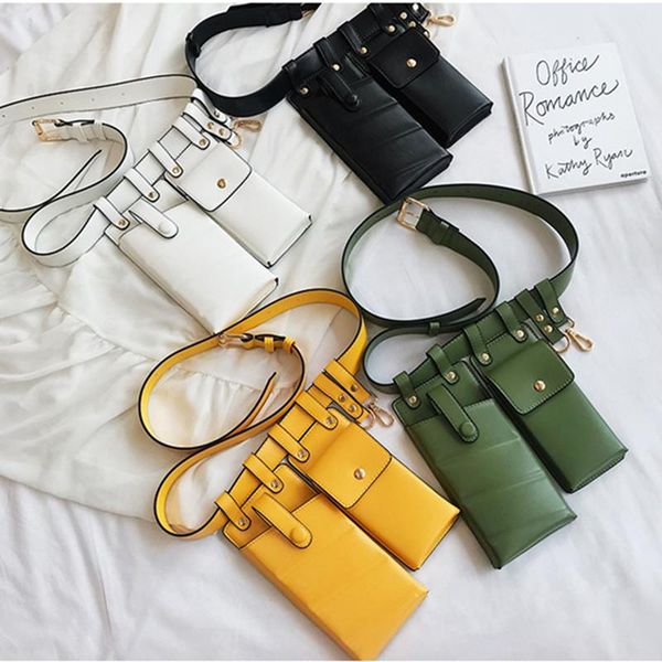 

women waist bag fashion leather belt crossbody chest bags girl fanny pack small phone shoulder strap packs