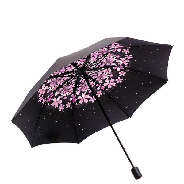 

umbrellas umbrella tri-fold sun protection parasol rain women