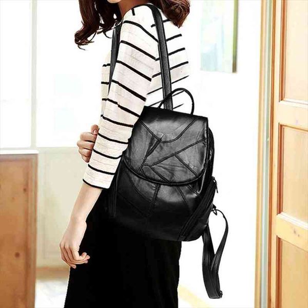 

women backpack sheepskin leather fashion ale school bags for teenagers backpacks teenage girl