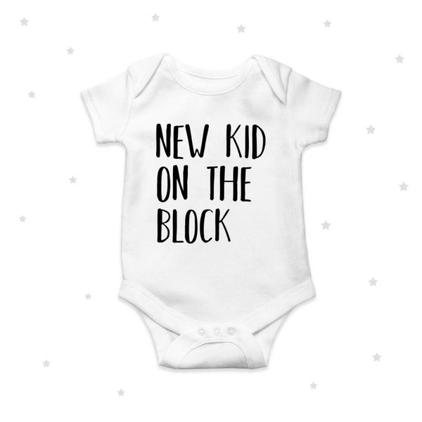 

rompers baby girl kid on the block babygrow cute announcement boys clothes, Blue