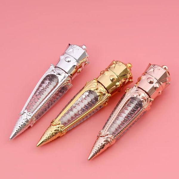 

storage bottles & jars 1pc 5ml rose gold crown plastic lip gloss empty tube cosmetic wand lipgloss packaging container silver