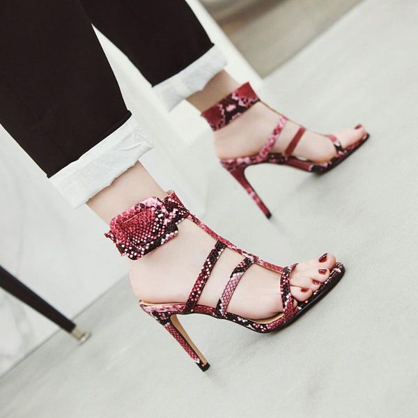 

dress shoes snakeskin large size female sandal fashion womens 2021 high heels big girls luxury high-heeled stiletto comfort scand, Black