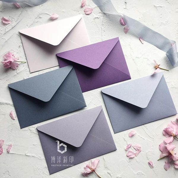 

5pcs/pack solid color gift envelopes purple, gray european for card post po letter packing bags