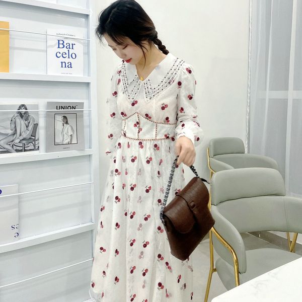 

spring luxury long beads dressed in elegant girly lace vintage boho will see the line embroidered dress track m20k, Black;gray