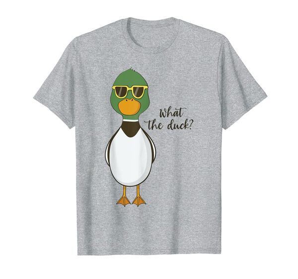 

what the duck funny duck wearing sunglasses t shirt, White;black