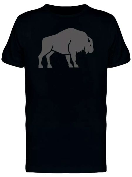 

bison gray silhouette tee men's -image by shutterstock, White;black